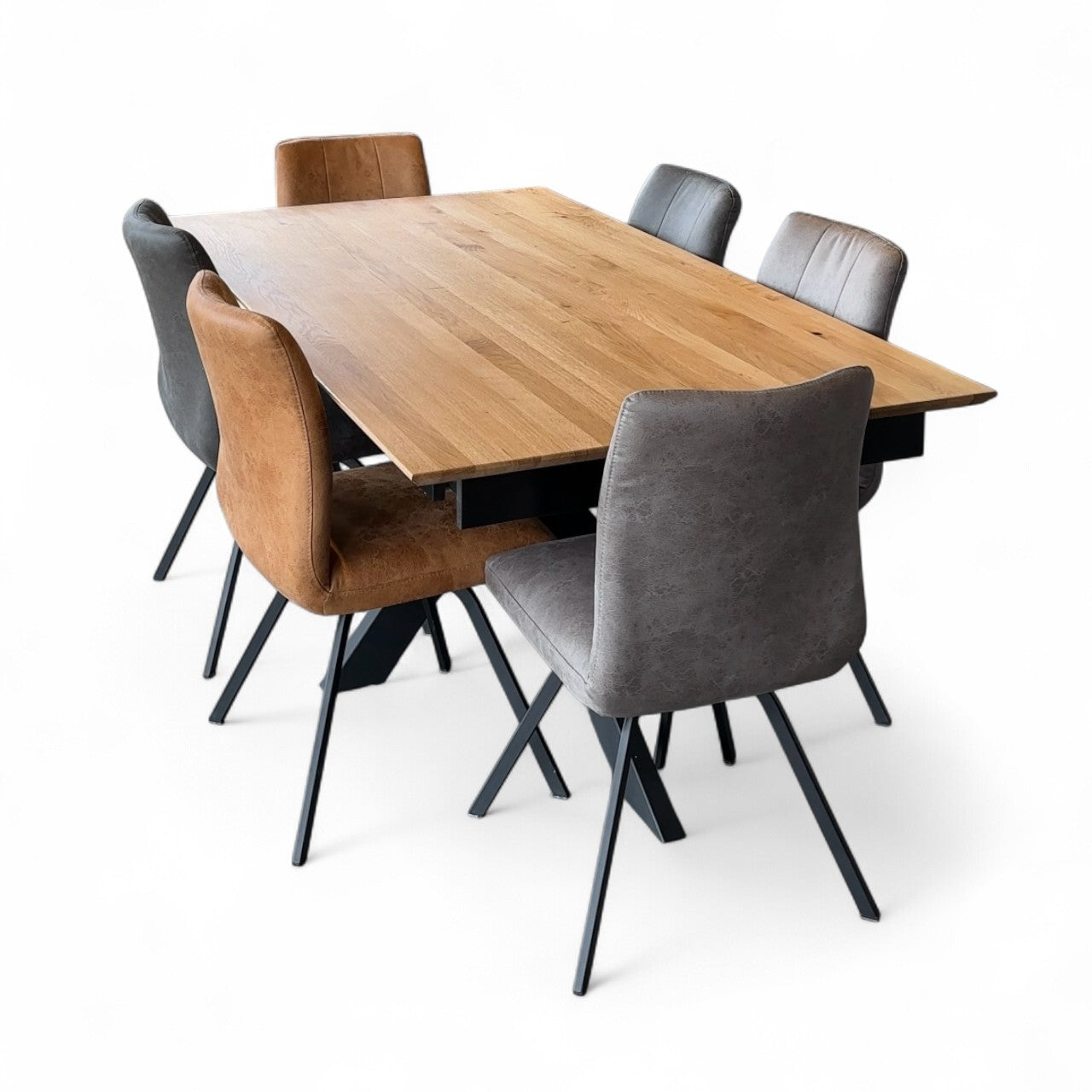 Slider Oiled Oak Extending Dining Table - Pieces For Places