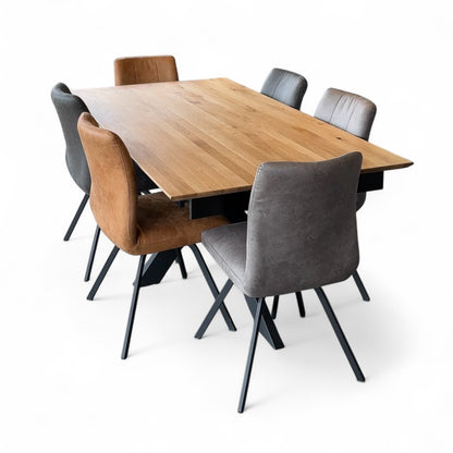 Slider Oiled Oak Extending Dining Table - Pieces For Places