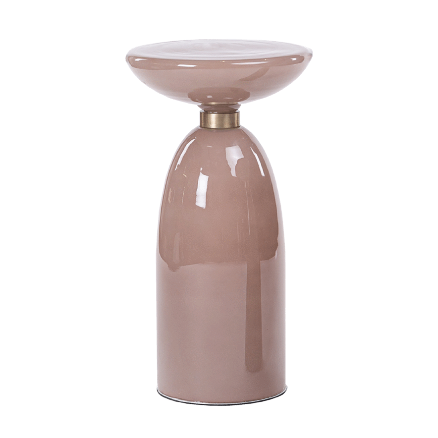 Libbey Pink Glass Lamp Table