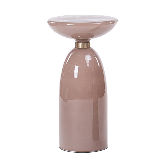 Libbey Pink Glass Lamp Table