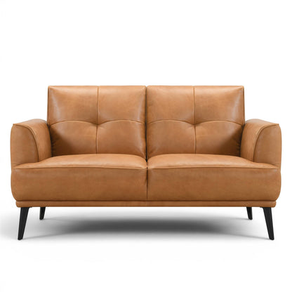 Jia 2 Seater Tan Leather Sofa - Pieces For Places