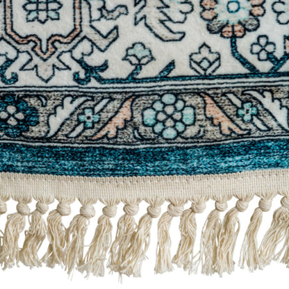 Persian Style Blue & Ivory Medallion Rug