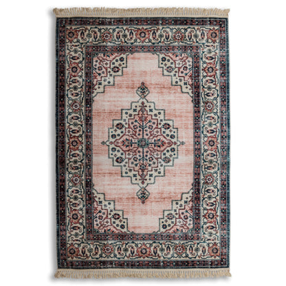 Persian Style Blush & Navy Medallion Rug