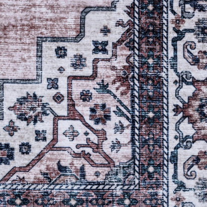 Persian Style Blush & Navy Medallion Rug