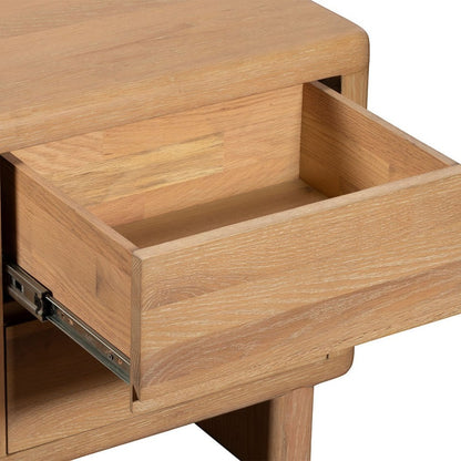 Flynn Solid Oak 2 Drawer Bedside
