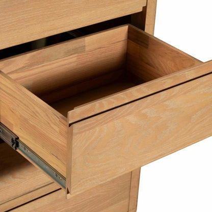 Flynn Solid Oak 5 Drawer Tall Chest