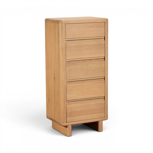 Flynn Solid Oak 5 Drawer Tall Chest