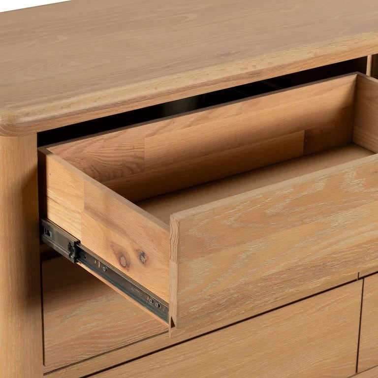 Flynn Solid Oak 6 Drawer Wide Chest