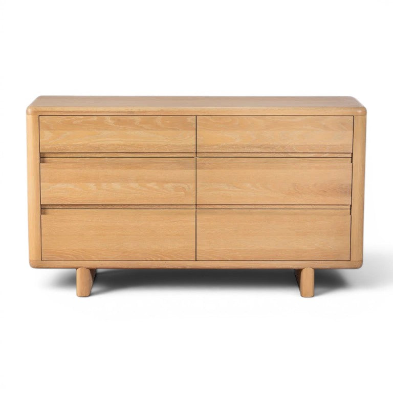 Flynn Solid Oak 6 Drawer Wide Chest