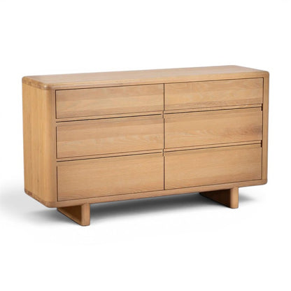 Flynn Solid Oak 6 Drawer Wide Chest