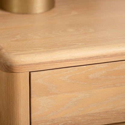 Flynn Solid Oak 2 Drawer Bedside