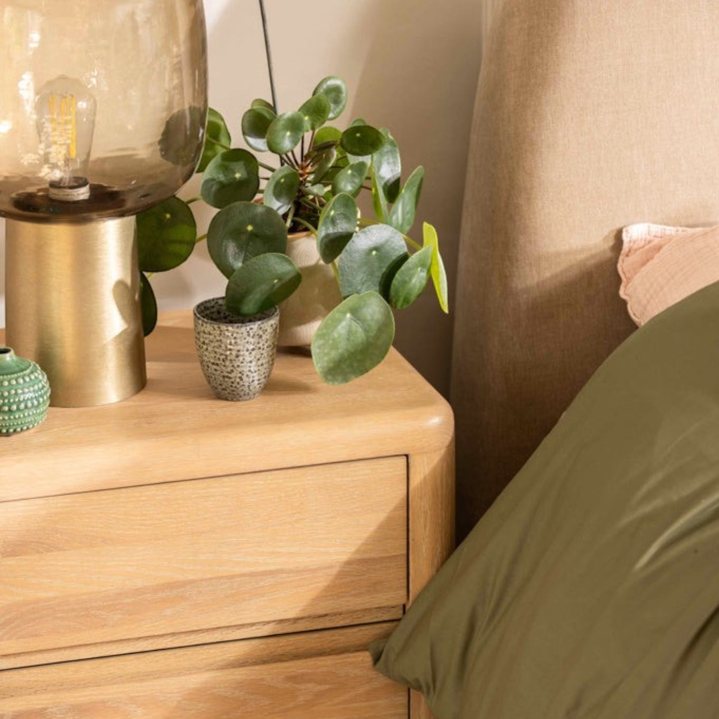 Flynn Solid Oak 2 Drawer Bedside