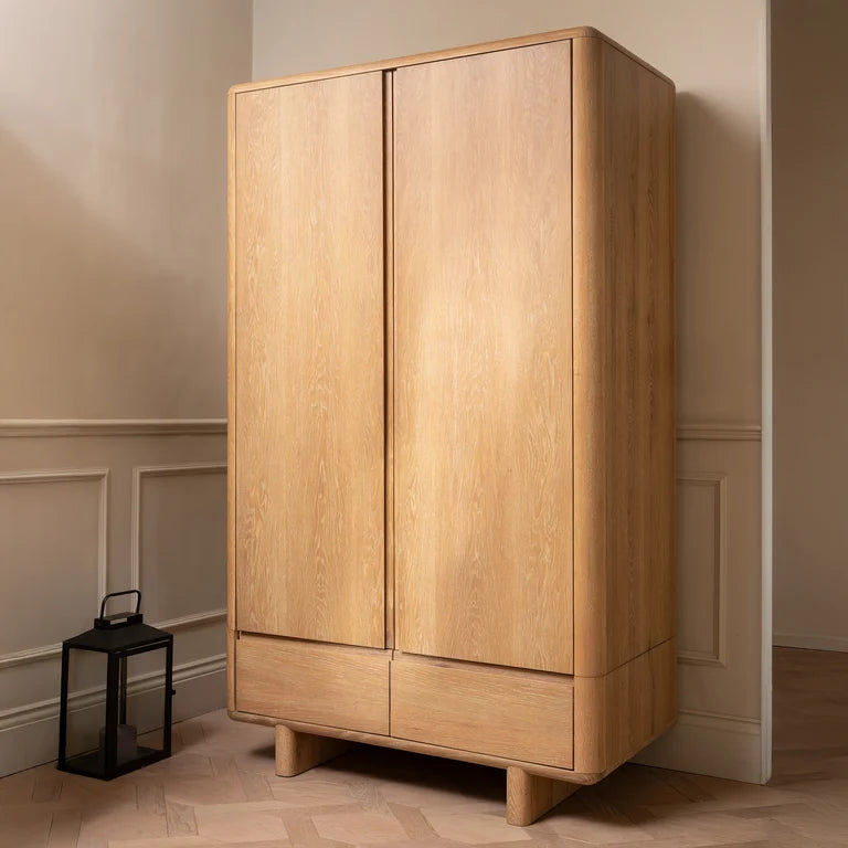Flynn Solid Oak Double Wardrobe
