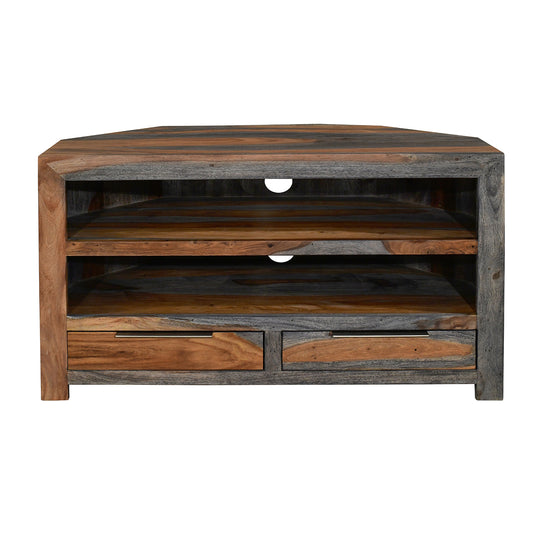 Boxy Stopa Sheesham Corner TV Unit