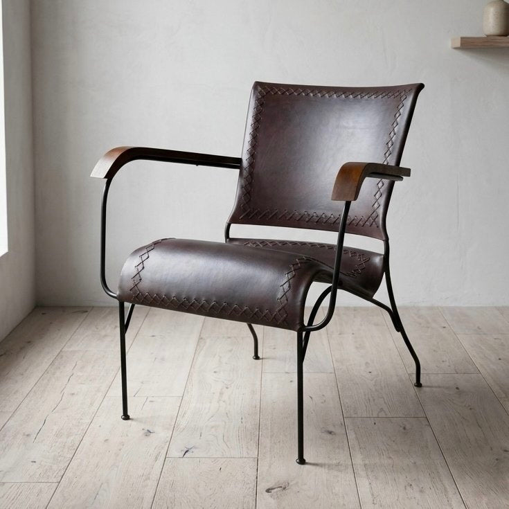 Iron & Leather Armchair Oxblood
