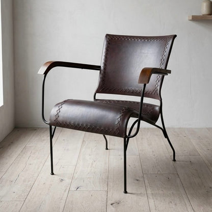 Iron & Leather Armchair Oxblood
