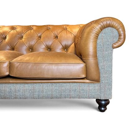 Grantham Tweed & Leather 2 Seater Chesterfield