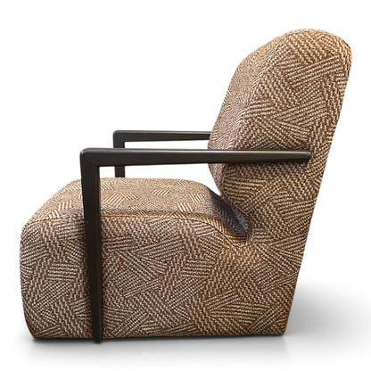 Laila Swivel Chair in Jute Terracotta - Ex Display