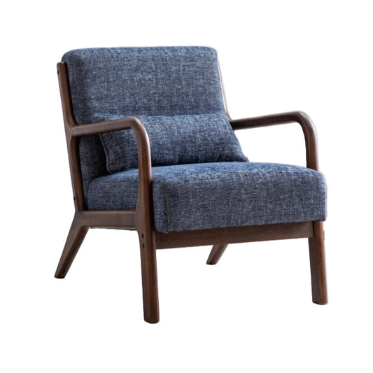 Iris Armchair in Blue Chenille Fabric - Pieces For Places