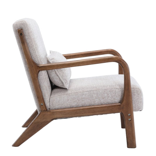 Iris Armchair in Natural Chenille Fabric - Pieces For Places
