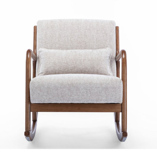 Iris Rocking Chair in Natural Chenille - Pieces For Places