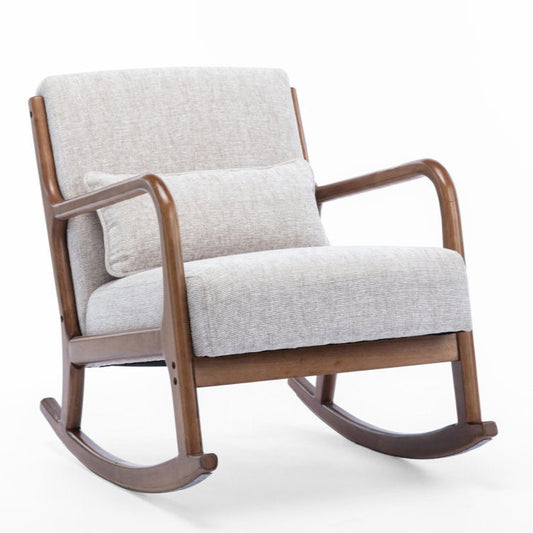 Iris Rocking Chair in Natural Chenille - Pieces For Places