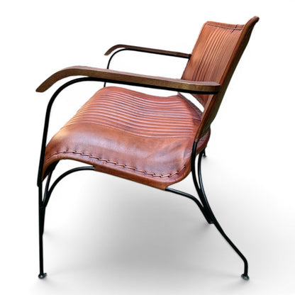 Iron & Leather 2 Seater Armchair Auburn