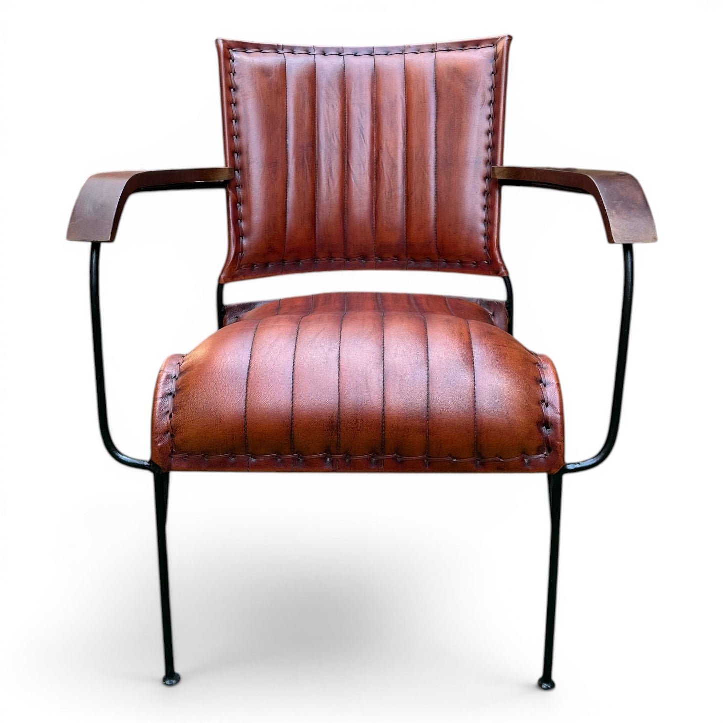 Iron & Leather Armchair Auburn