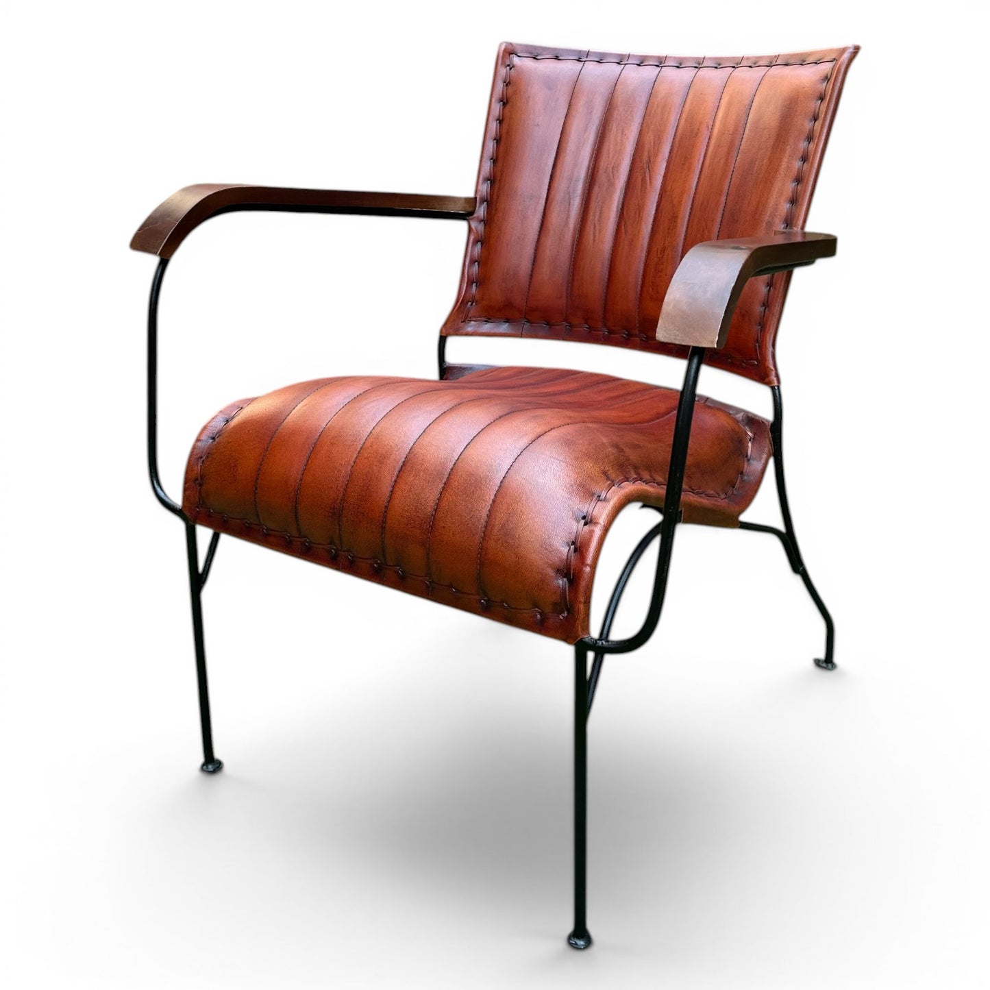 Iron & Leather Armchair Auburn