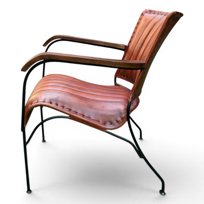 Iron & Leather Armchair Auburn