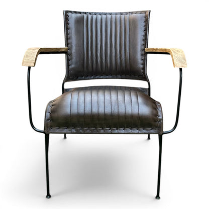 Iron & Leather Armchair Charcoal