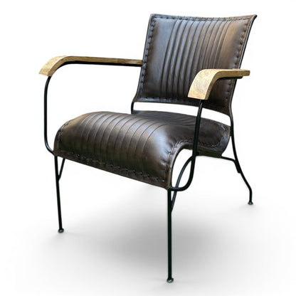 Iron & Leather Armchair Charcoal