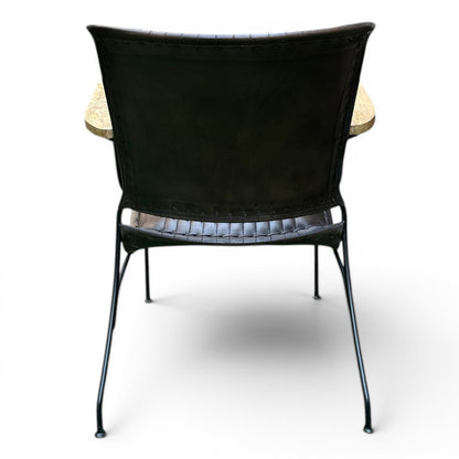 Iron & Leather Armchair Charcoal