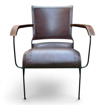 Iron & Leather Armchair Oxblood
