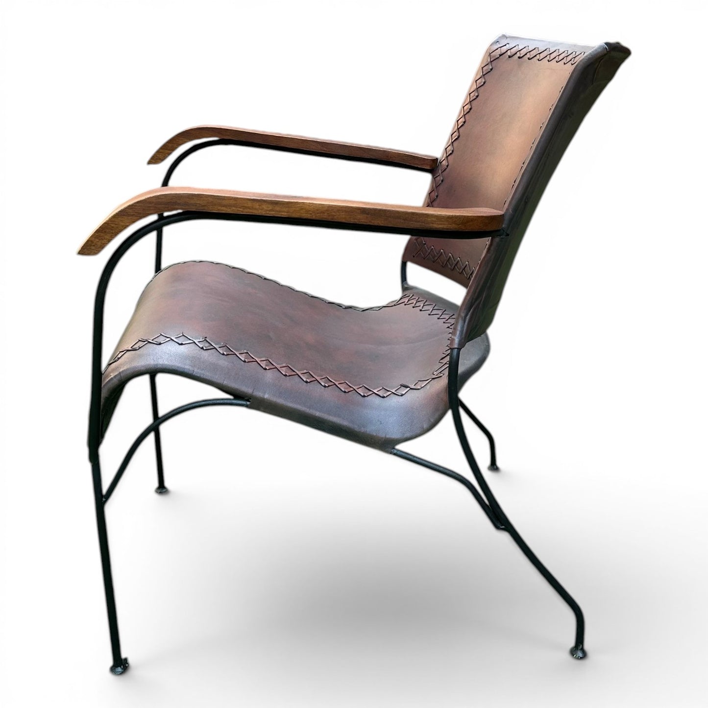 Iron & Leather Armchair Oxblood