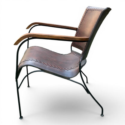 Iron & Leather Armchair Oxblood