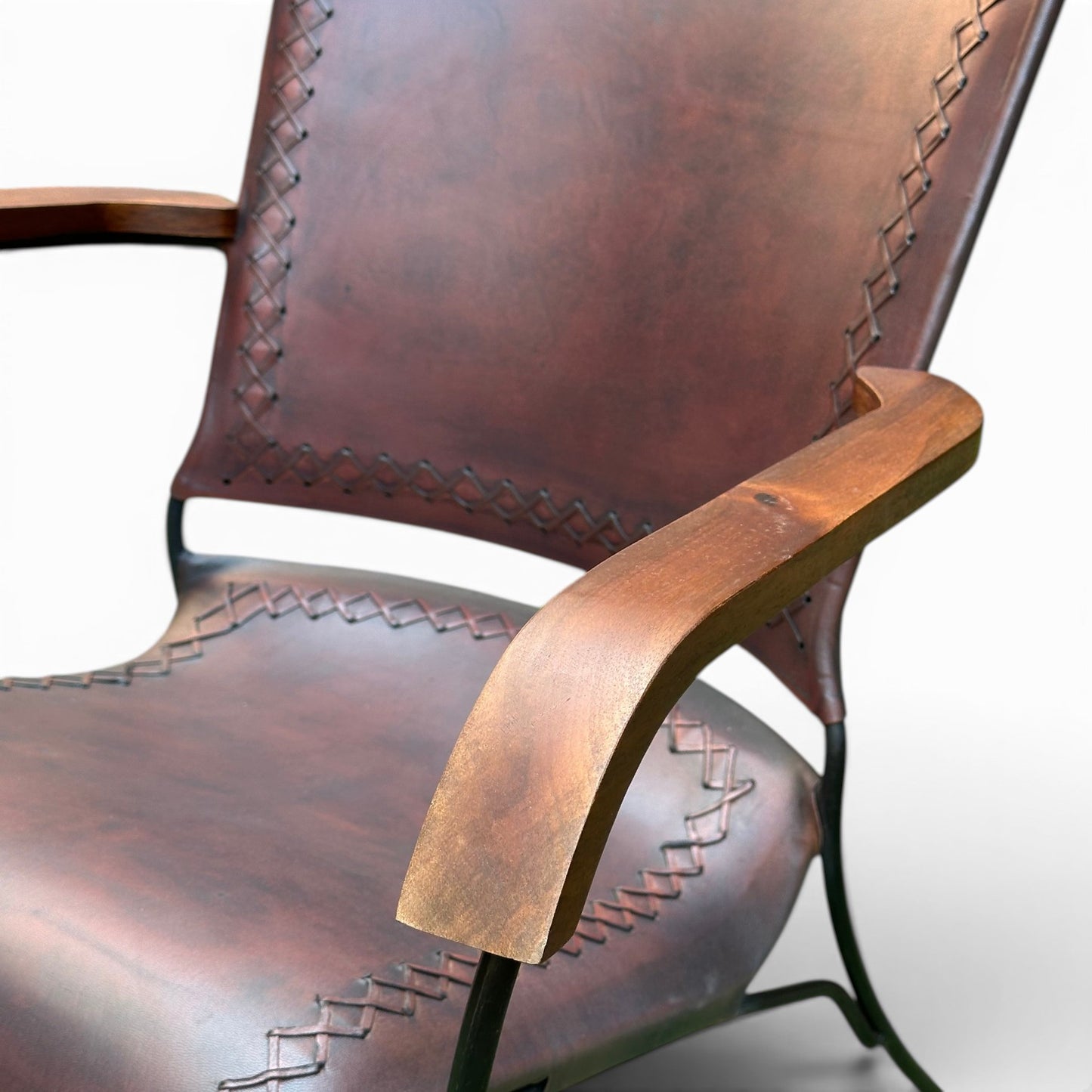 Iron & Leather Armchair Oxblood