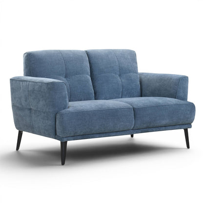 Jia 2 Seater Blue Fabric Sofa - Pieces For Places