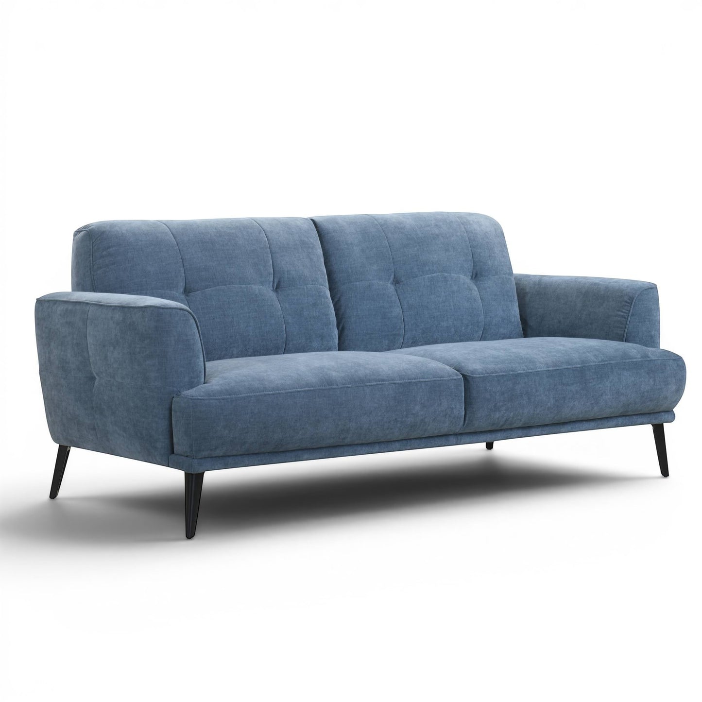 Jia 3 Seater Blue Fabric Sofa - Pieces For Places