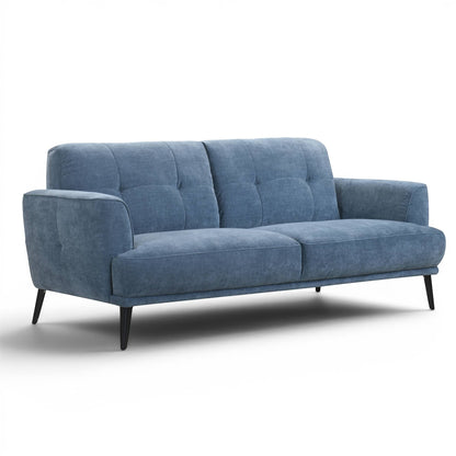 Jia 3 Seater Blue Fabric Sofa - Pieces For Places