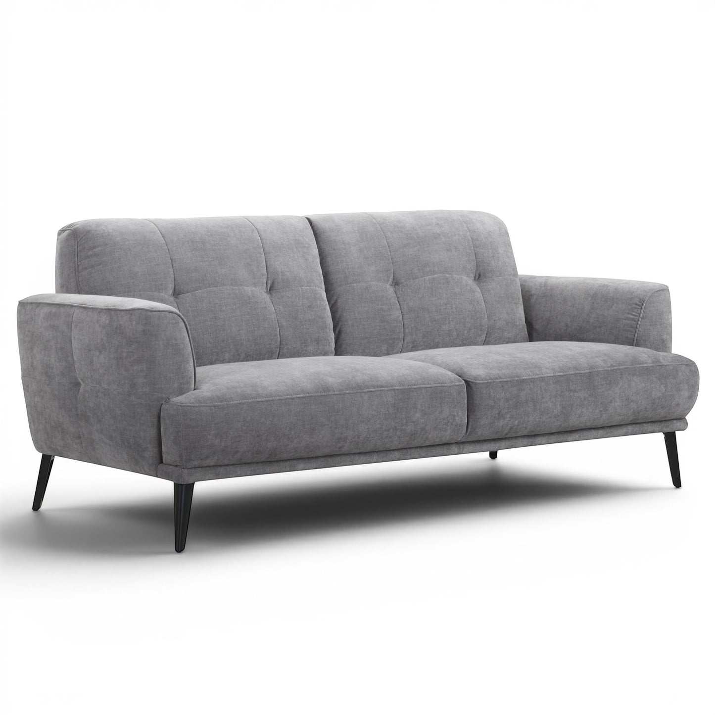 Jia 3 Seater Grey Fabric Sofa - Pieces For Places