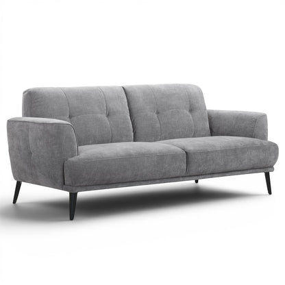 Jia 3 Seater Grey Fabric Sofa - Pieces For Places