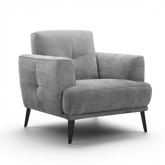 Jia Grey Fabric Armchair - Pieces For Places