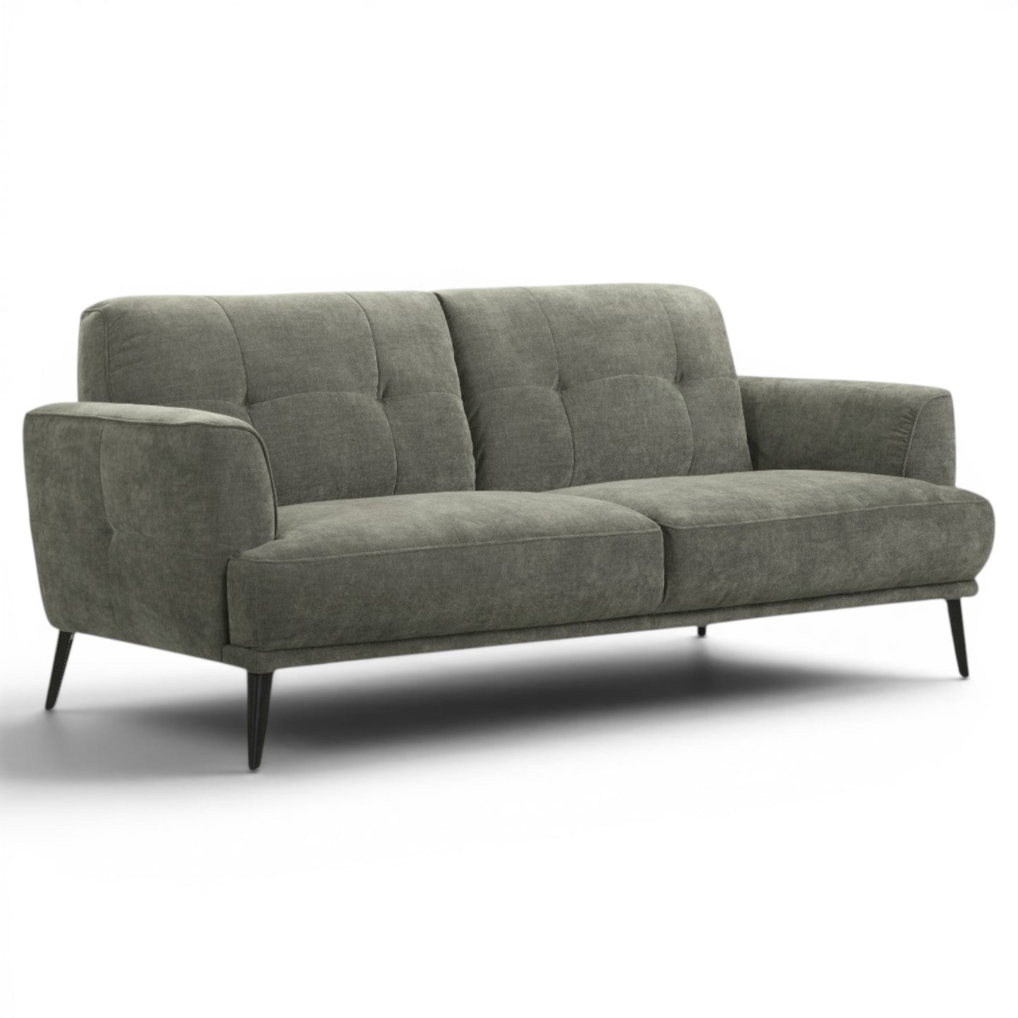 Jia 3 Seater Green Fabric Sofa