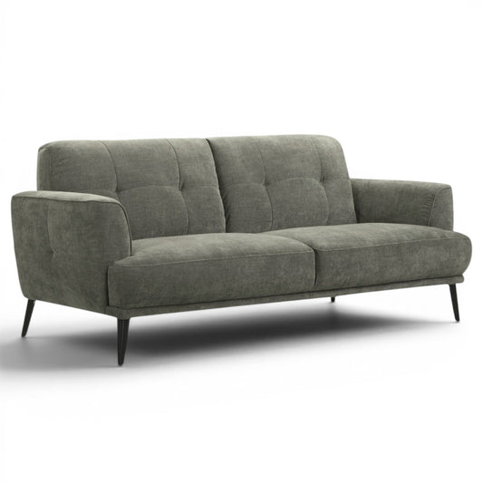 Jia 3 Seater Green Fabric Sofa