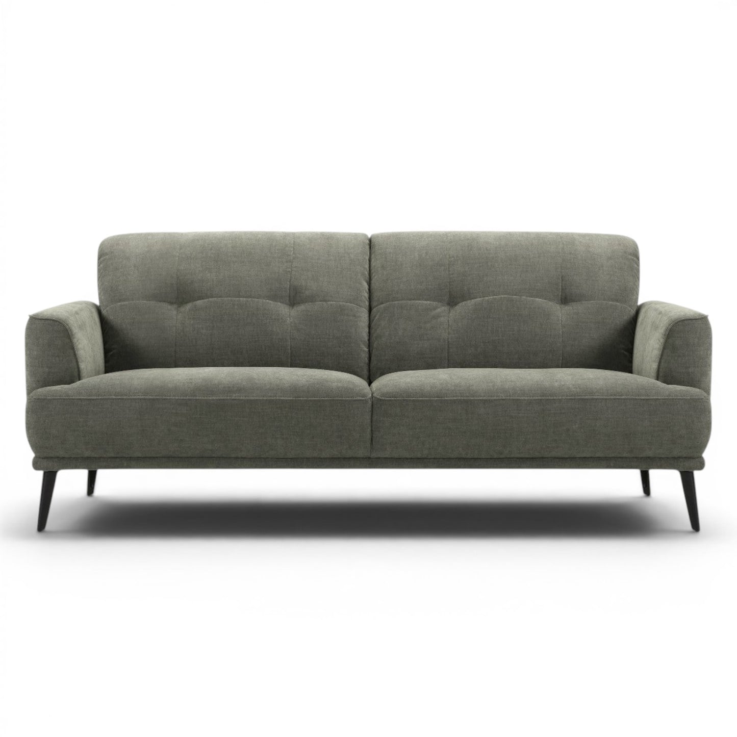 Jia 3 Seater Green Fabric Sofa