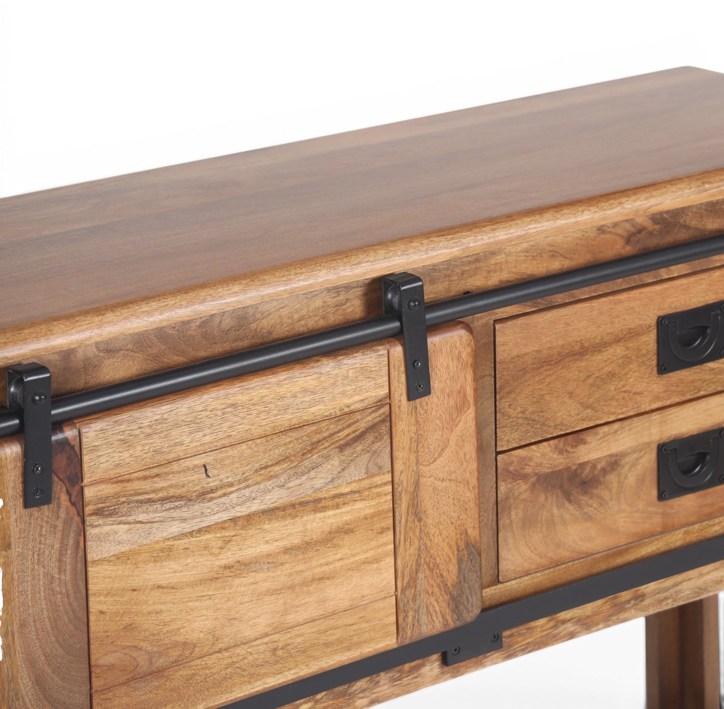 Industrial Solid Mango Wood Console Table