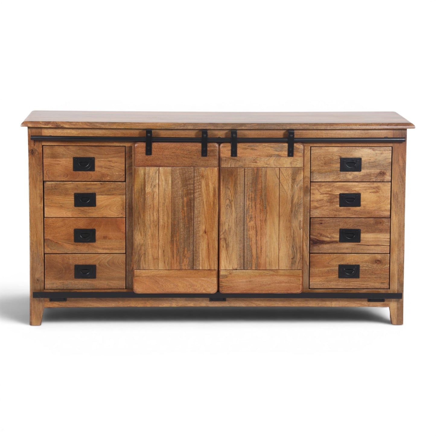 Industrial Solid Mango Wood Sideboard