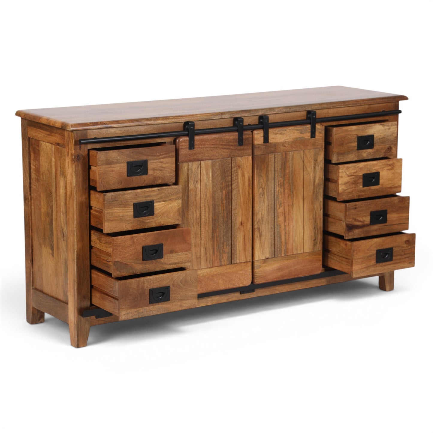 Industrial Solid Mango Wood Sideboard