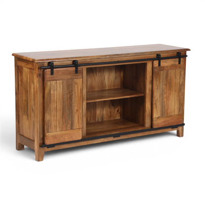 Industrial Solid Mango Wood Sideboard